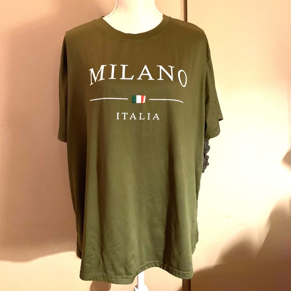 Milano Italia Olive Green Graphic T-Shirt-Unisex - Picture 2 of 4